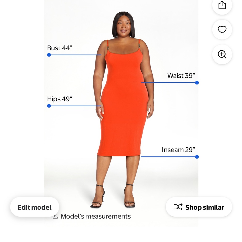 Planet Gold Orange Bodycon Midi Dress Spaghetti Strap